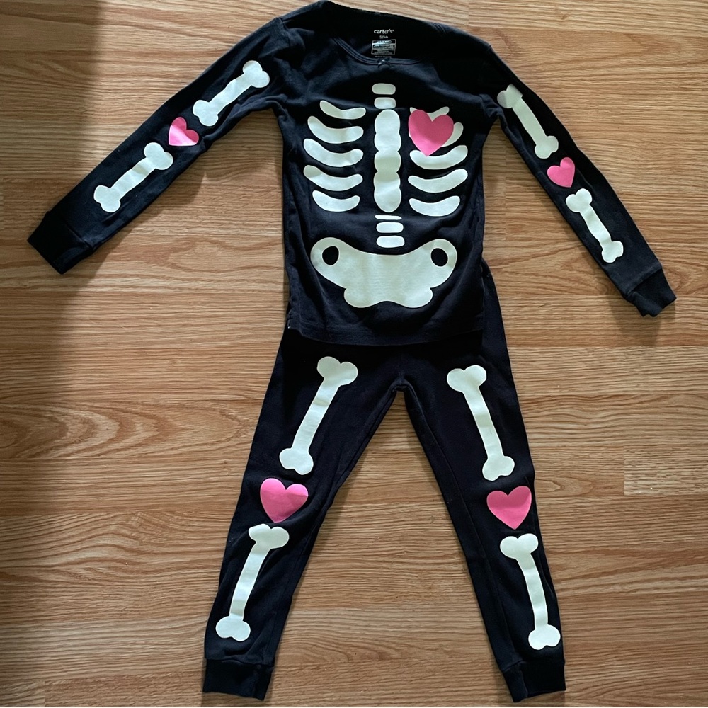 Kids halloween skeleton pajamas